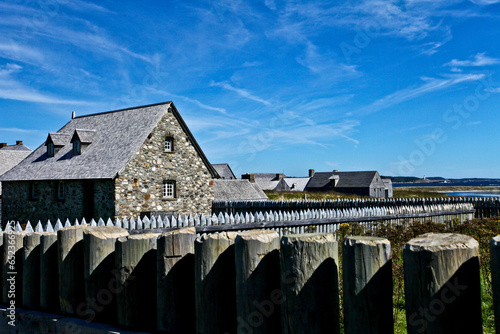 Houses and wooden Wall at Louisbourg photo