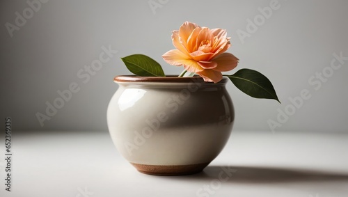 una maceta con una sola flor photo