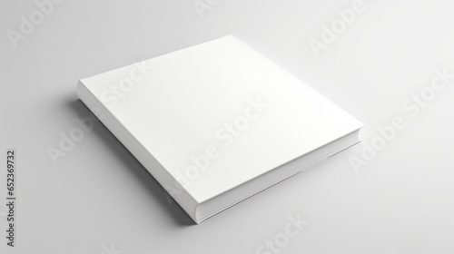 White book with blank covers isolated on gray background.