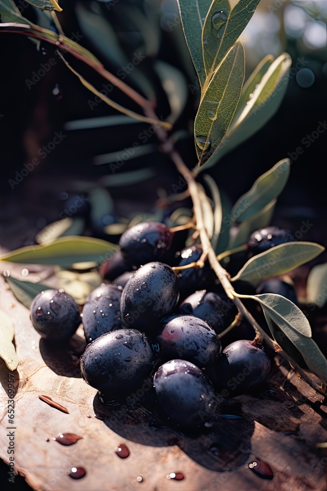 Olive tree branches on the table, healthy organic olive. Agricultural ripe plant. Beautiful light. Olive tree branches on the table, healthy organic olive. Agricultural ripe plant. Beautiful light.