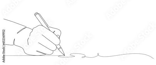 line art hand writing continuous line art drawing hand with pen line art illustration