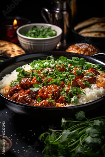 Indian lamb curry with rice