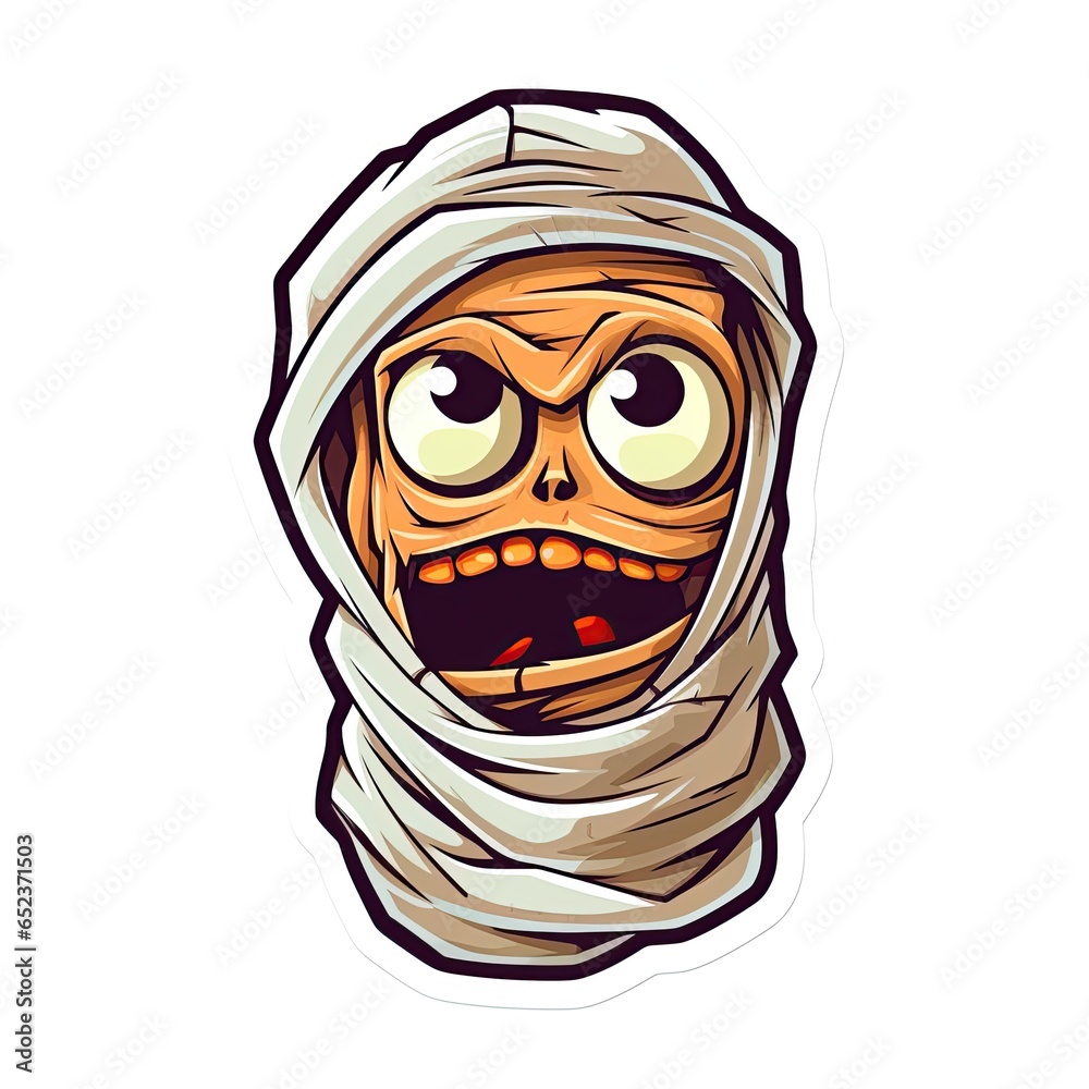 Mummy sticker design on white background. Generative Ai Mummy sticker design on white background. Generative Ai