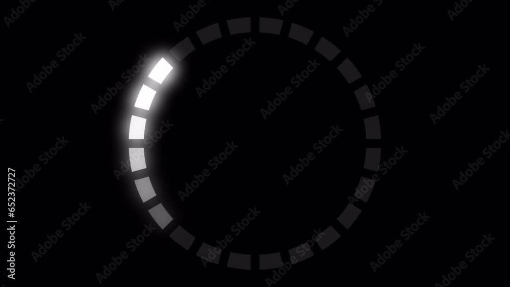 Loading Circle Video with Glow. Loading Animation on Transparent Background. Download Progress, Preloader Animation Web Design Template. Seamless Loop Animation 4K with Alpha Channel