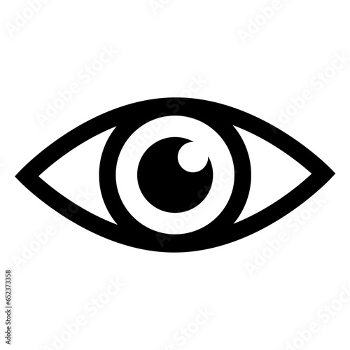 Vision eye icon. Eyesight simple flat symbol isolated on transparent background.
