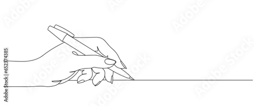 line art hand writing continuous line art drawing hand with pen line art illustration