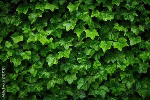 Nature embrace. Lush green garden with ivy covered wall. Botanical beauty. Fresh greenery and leaf patterns in garden. Summer serenity. Vibrant leaves clings to wall