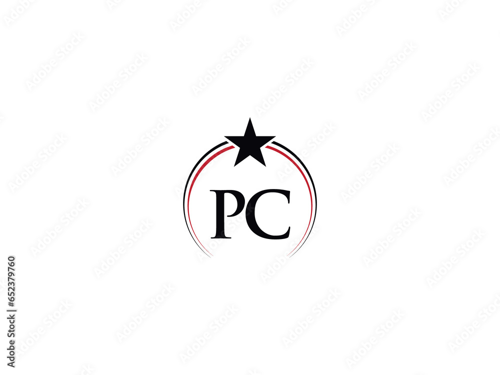 Typography PC Png Star Logo, Initial Luxury Pc cp Business Logo ...