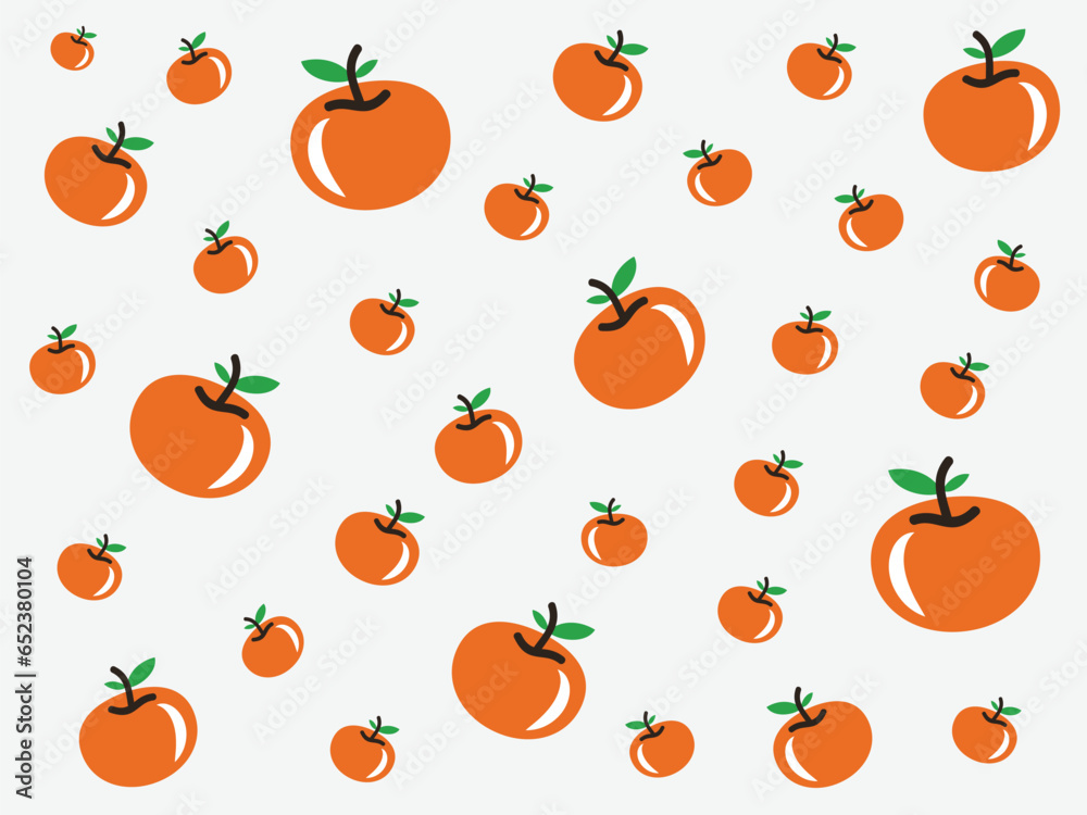 Tomato vector seamless pattern. Flat tomatoes on white background. Natural red tomato vector design for fabric, paper, wallpaper, cover, interior decor, and other use. Vegetables vector illustration