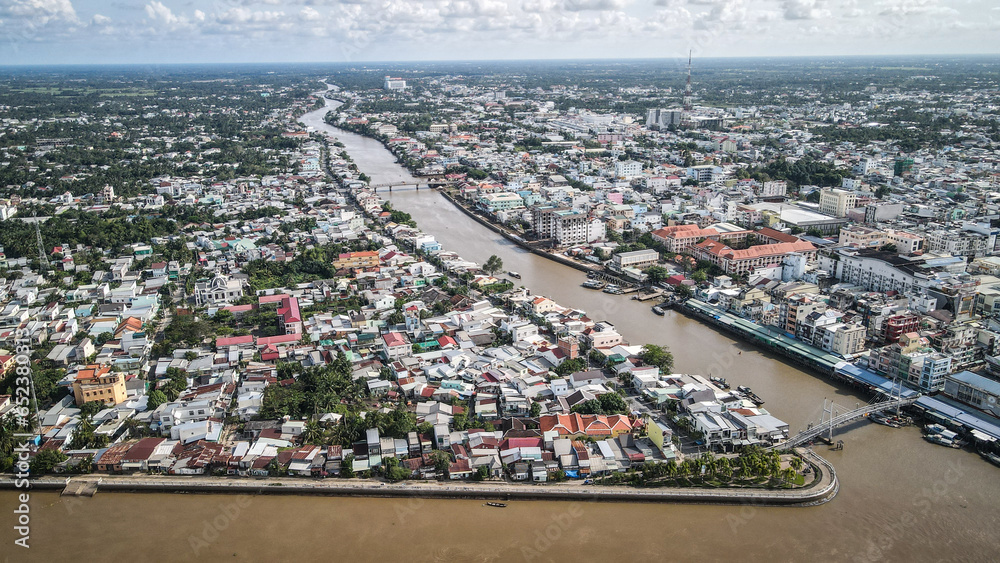 Fototapeta premium The aerial view of the Mekong Delta in Southern Vietnam