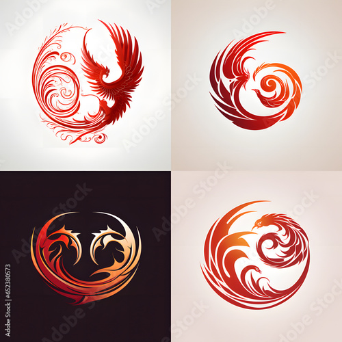 Set of phoenix simple logo
