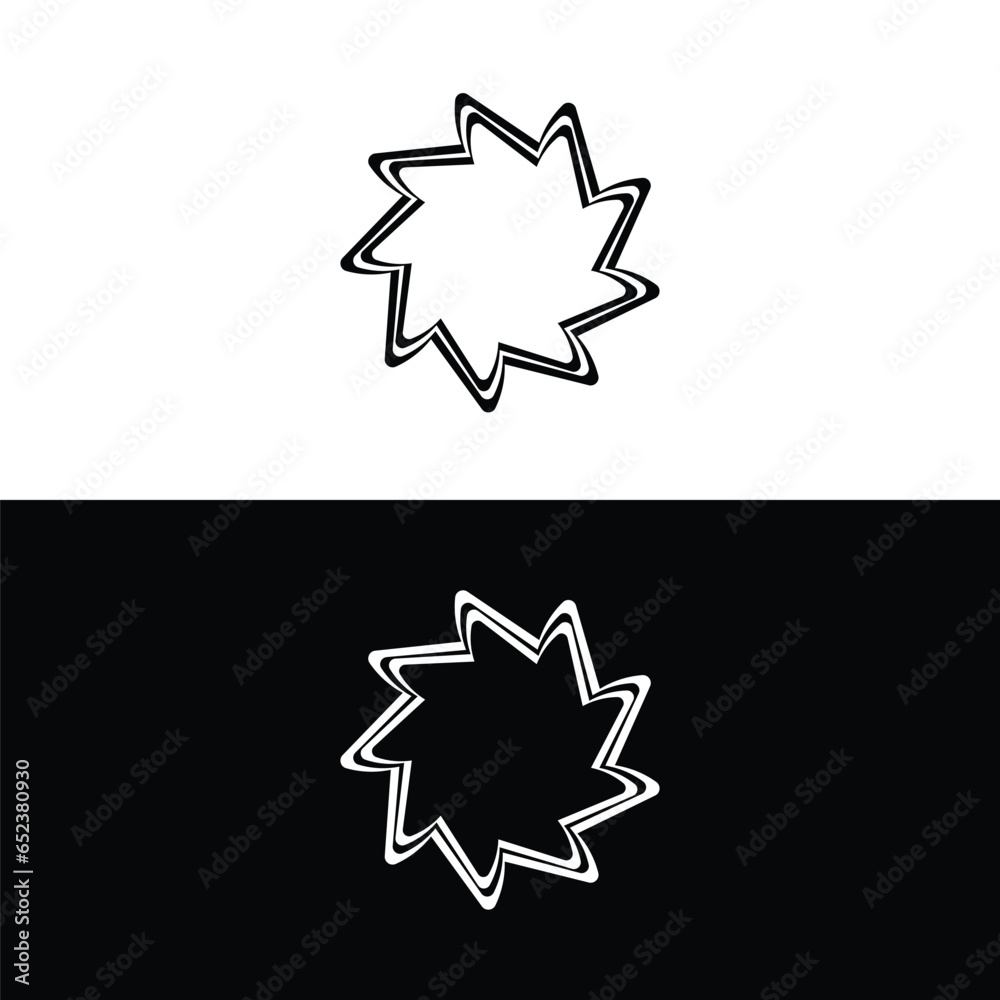 Black and white circle vector logo template design Black and white circle vector logo template design