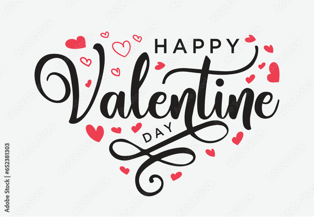 Happy Valentines Day typography poster with handwritten calligraphy text, isolated on white background. Vector Illustration Happy Valentines Day typography poster with handwritten calligraphy text, isolated on white background. Vector Illustration