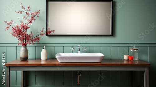 Frame mock up inBathroomEclectic in Triadic Color   Mockups Design 3D  HD