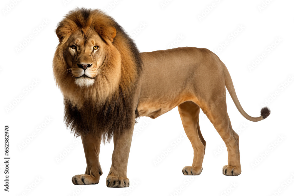 a beautiful lion on a white background studio shot isolated PNG