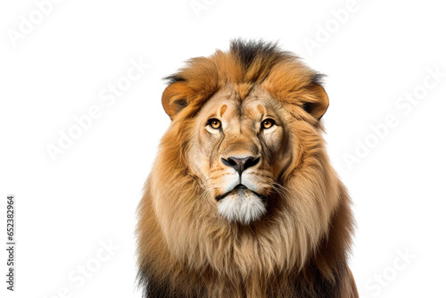 a beautiful lion on a white background studio shot isolated PNG © JetHuynh