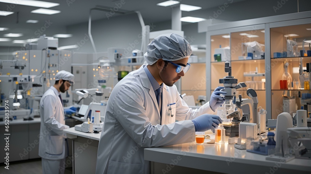 healthcare researchers engaged in cutting-edge experiments within a modern medical science laboratory healthcare researchers engaged in cutting-edge experiments within a modern medical science laboratory
