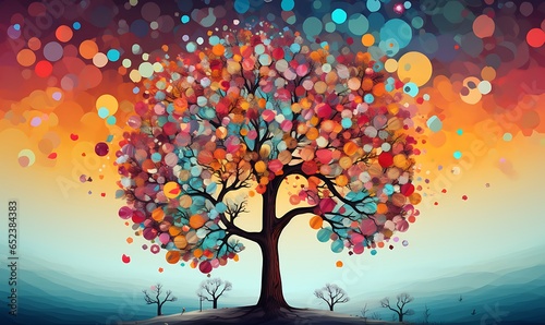 tree background filled with beautiful colors