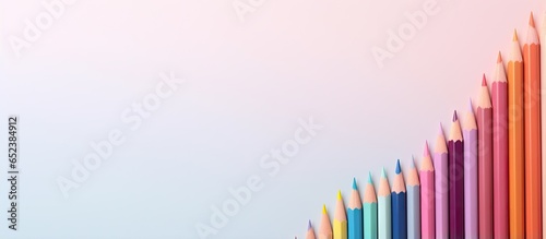 Copy space with individual pencils photo