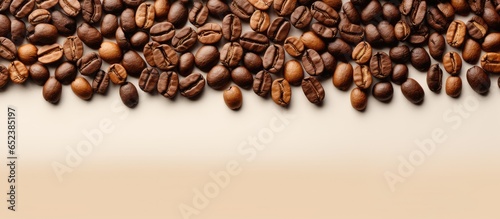 Focused coffee beans on a i...