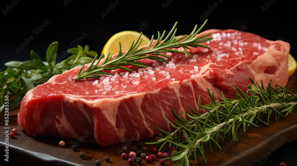 A perfect raw steak, on a clear background