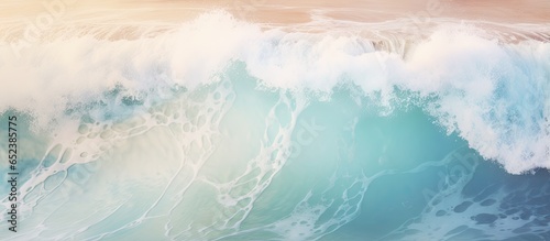 Close up of waves on a isolated pastel background Copy space