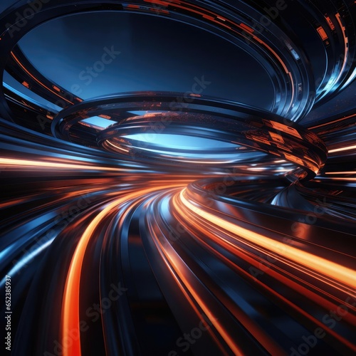 A tunnel of glowing traffic lines