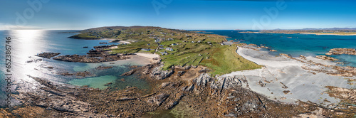 Aerial view of Cloughcorr beach on Arranmore Island in County Donegal, Republic of Ireland