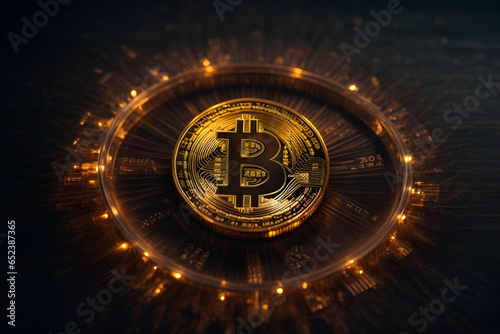 Gold bitcoin crash. Concept of a cryptocurrency market crisis ,Bitcoin trading price going up, BTC.Generative AI
