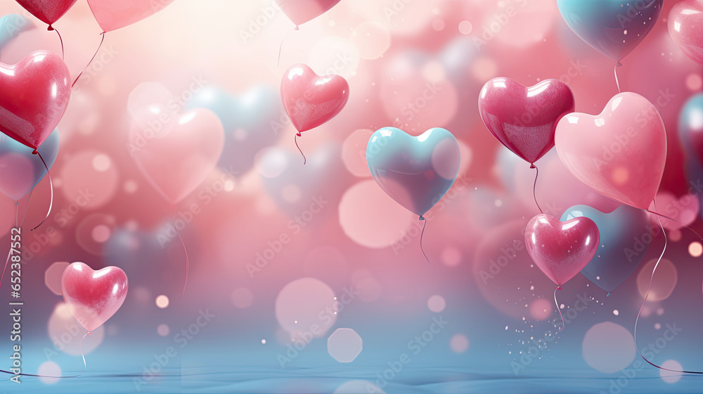 Romantic illustration with tender hearts on a light background. Happy Valentine's Day Romantic illustration with tender hearts on a light background. Happy Valentine's Day