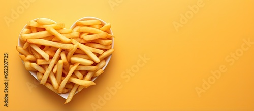 Heart shaped French fries p...
