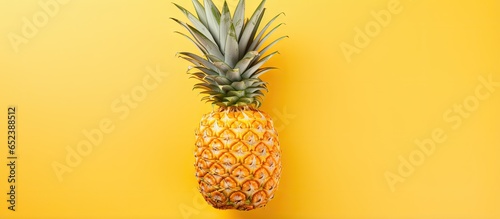 Copy space with isolated ripe pineapple