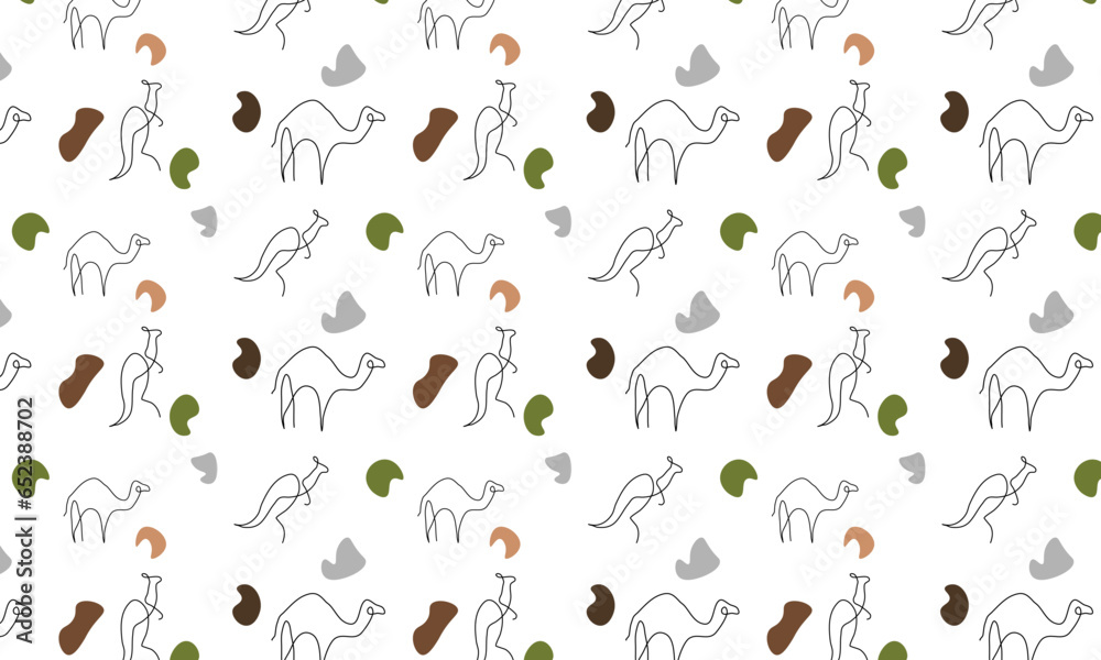 seamless pattern with African animals. cute childish  pattern in minimalist style