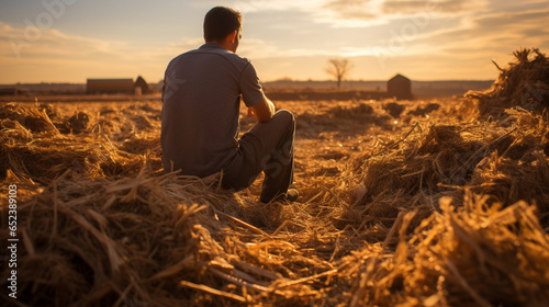 Trockenes Feld bei Sonnenuntergang: Landwirtschaftliche Herausforderungen und Hitze