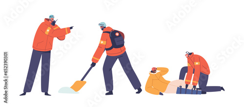 Mountain Rescuers Characters Team. Heroes Of The Heights. Dedicated, Skilled, And Fearless, They Ensure Safety