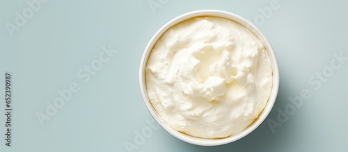 Curd on a isolated pastel background Copy space