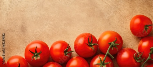 mature red tomatoes isolated pastel background Copy space © vxnaghiyev