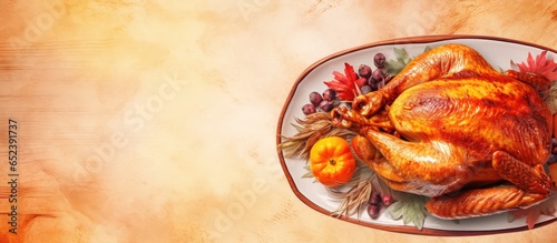 Roasted turkey on a plate i...