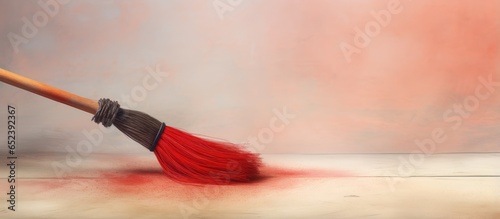 Red brush on a isolated pas...