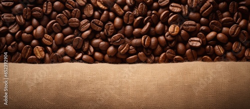 Focused coffee beans on a i...