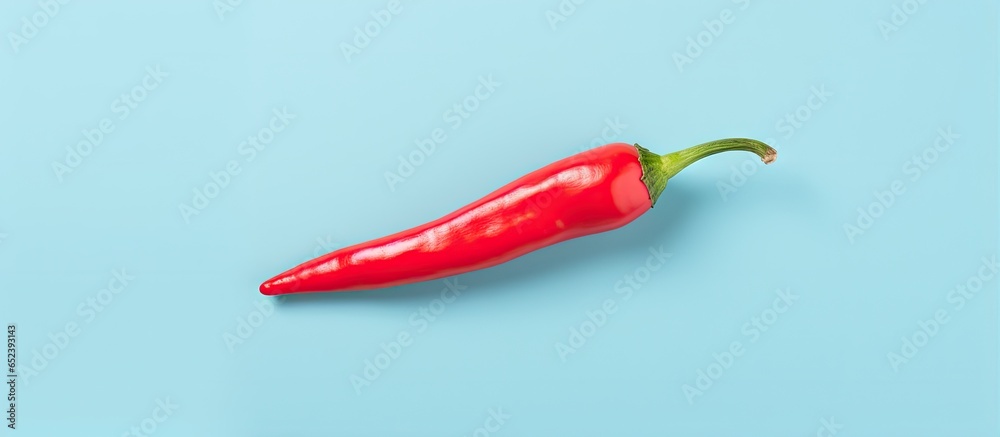 Lonely hot pepper on isolated pastel background Copy space