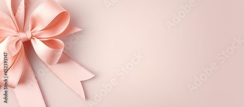 Bow on isolated pastel back...