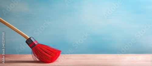 Red brush on a isolated pas...
