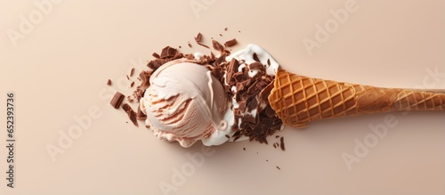 Chocolate ice cream served ...