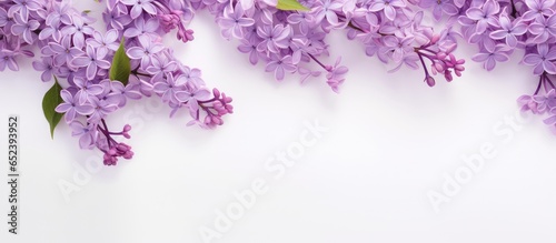 Lilac flowers isolated isolated pastel background Copy space