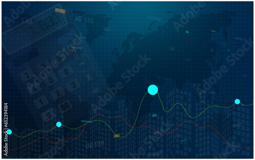 Currency and exchange stock chart for economy display - stock photo