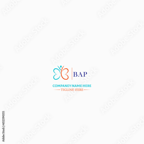 BAP letter logo design in six style. BAP polygon, circle, triangle, hexagon, flat and simple style with black and white color variation letter logo set in one artboard. BAP