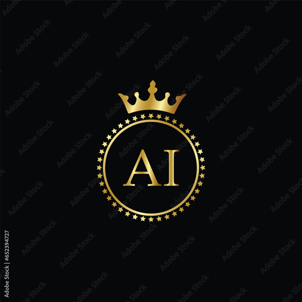 Fototapeta premium Circle Luxury AI Gold Logo design template