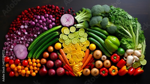 Discover the Nutritious Vegetable Rainbow Collection  A Spectrum of Colors  Vitamins and Health with Fruits and Vegetables