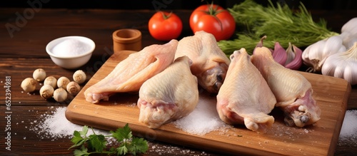 Raw chicken wings with ingr...
